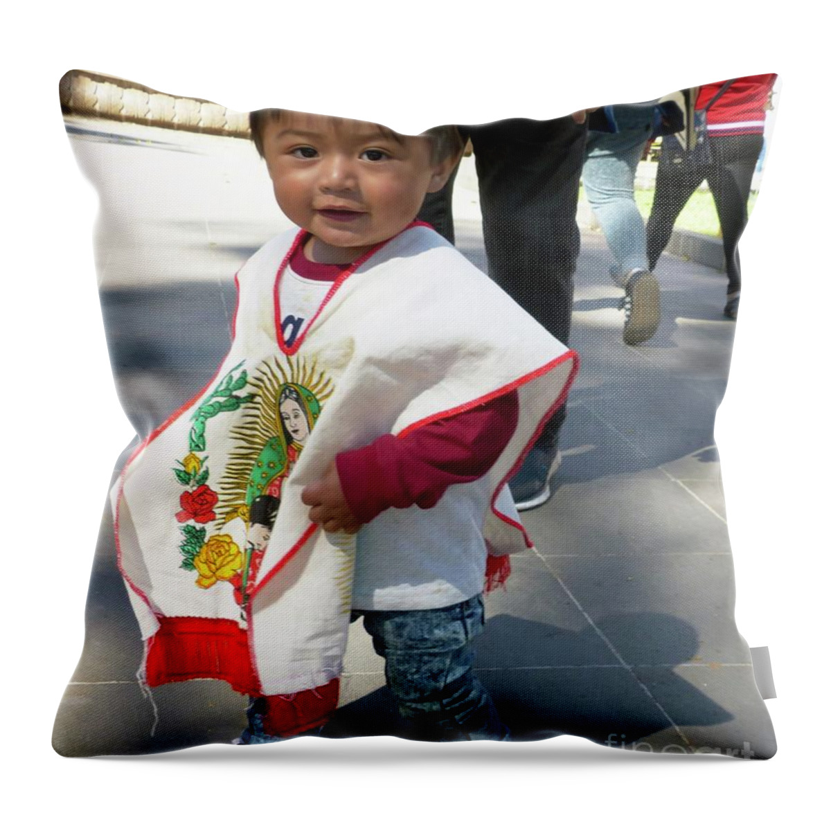 Mexican Child Throw Pillow featuring the photograph A Little Love by Rosanne Licciardi