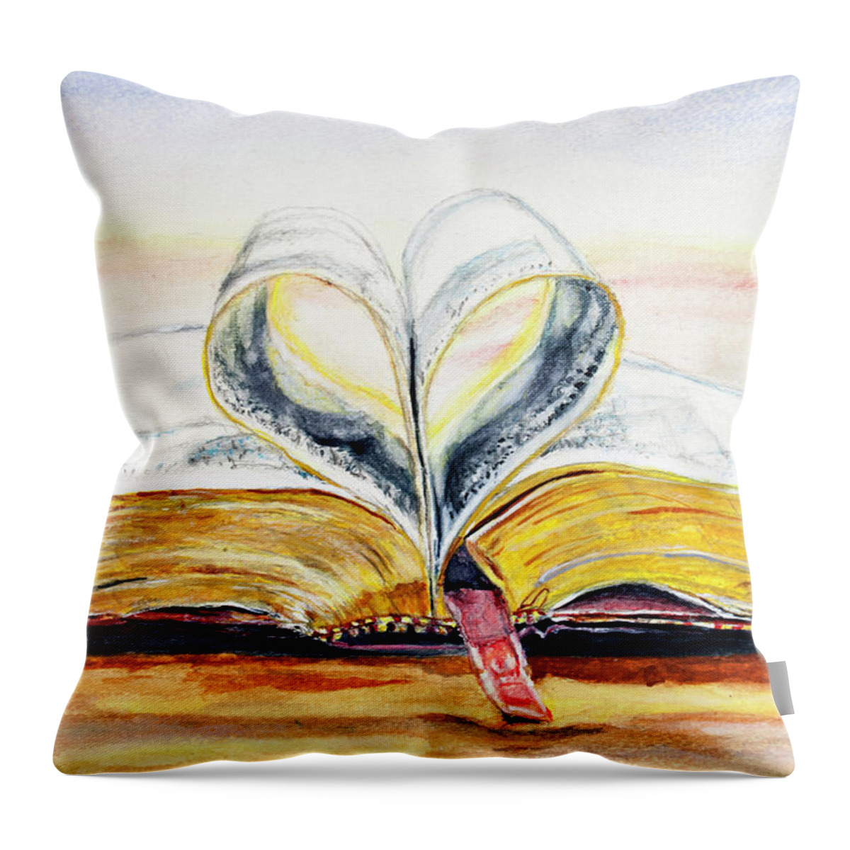 Watercolor. Paint Throw Pillow featuring the painting A Love Scene by David Martin