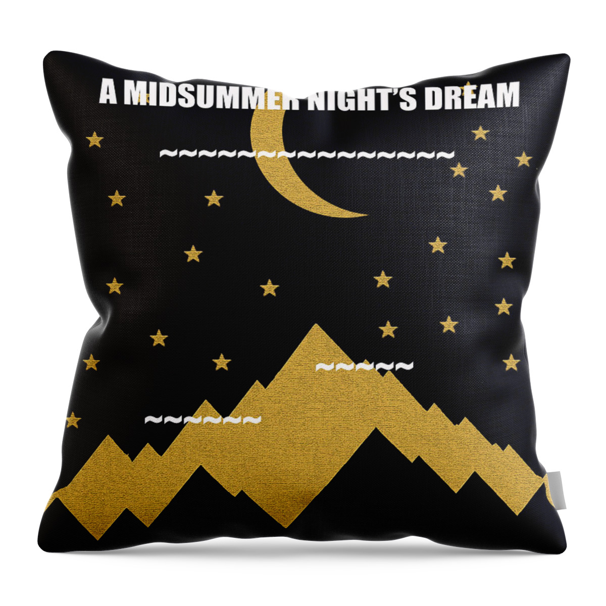 A Midsummers Nights Dream Throw Pillow featuring the digital art A midsummer night's dream minimalsim book cover art by David Lee Thompson