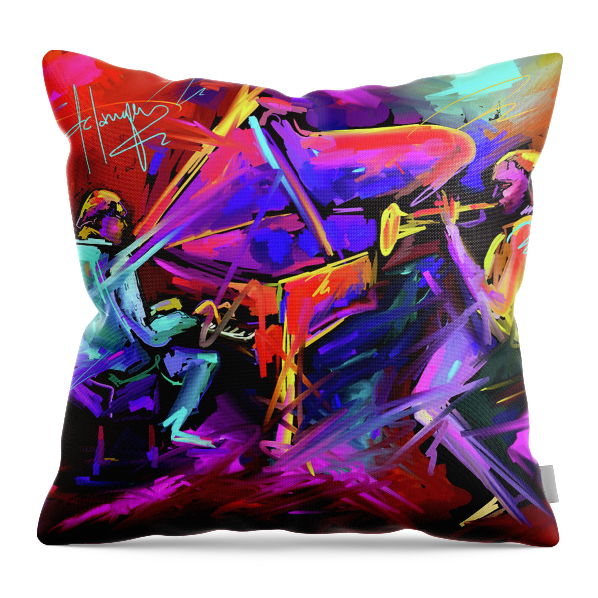 Million Colors Throw Pillow featuring the painting A Million Colors On You Mind by DC Langer