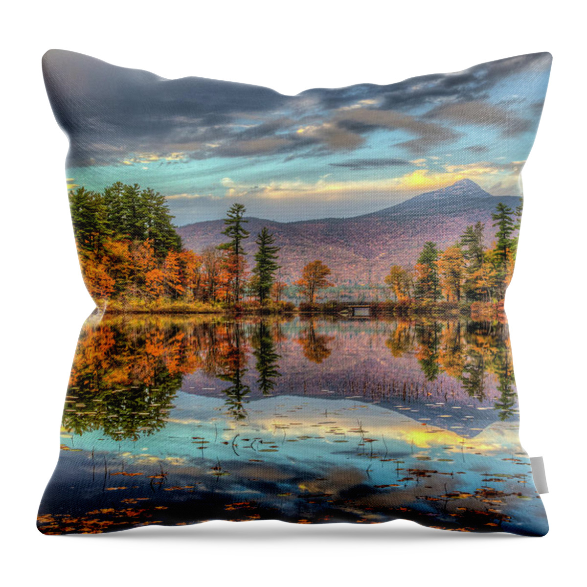 Scenics Throw Pillow featuring the photograph A Mountain And Its Lake by Joe Martin A New Hampshire Portrait Photographer