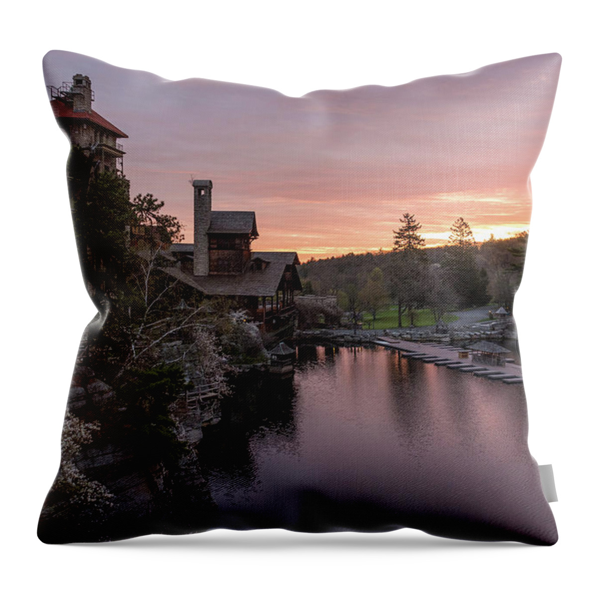 Mohonk Mountain House Throw Pillow featuring the photograph A New Day by Kristopher Schoenleber