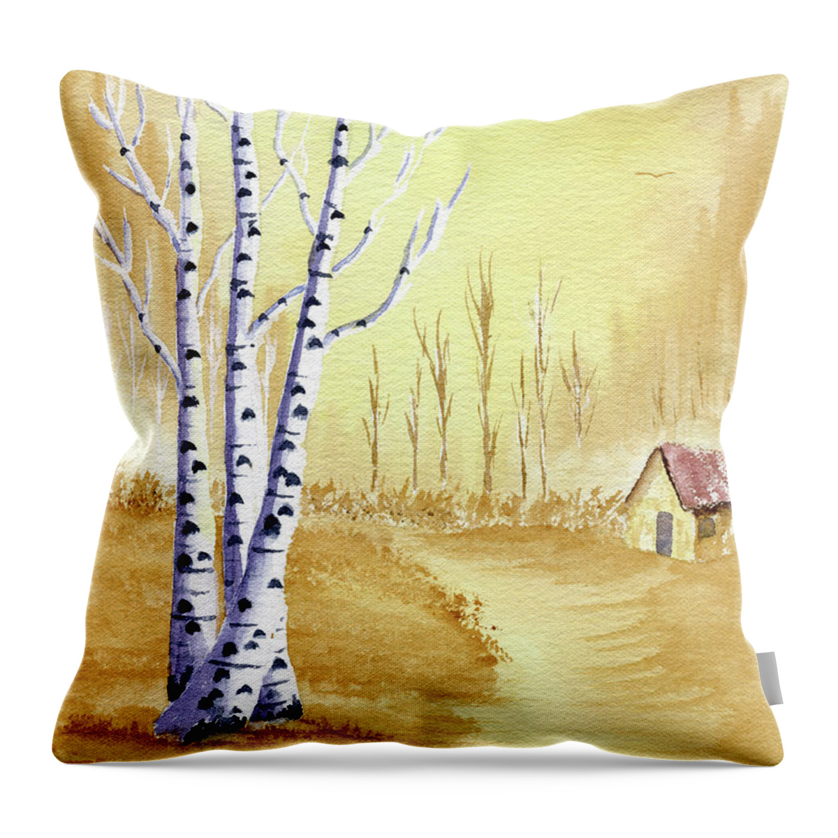 Yellow Throw Pillow featuring the painting A New Day by Richard Stedman