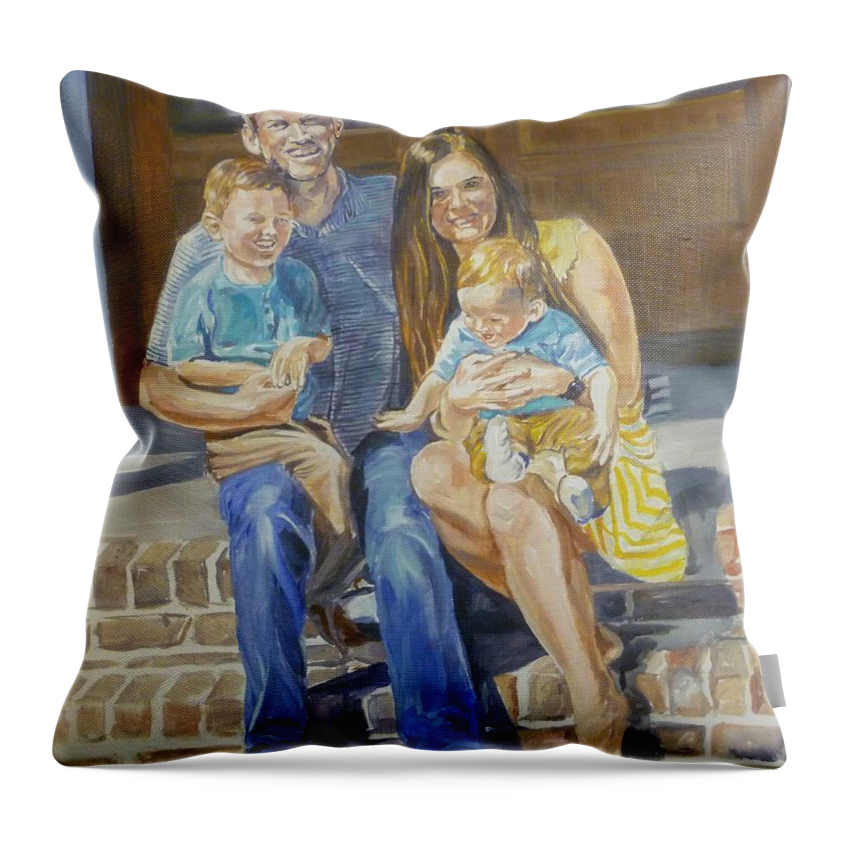 Home Throw Pillow featuring the painting A New Home by Bryan Bustard