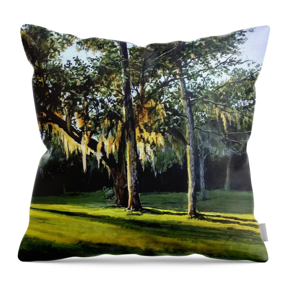 Sunset Throw Pillow featuring the painting A New Sunset by William Brody