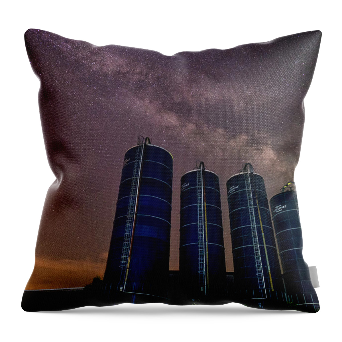 A Night At The Farm Throw Pillow featuring the photograph A Night at the Farm 2 by Mark Papke
