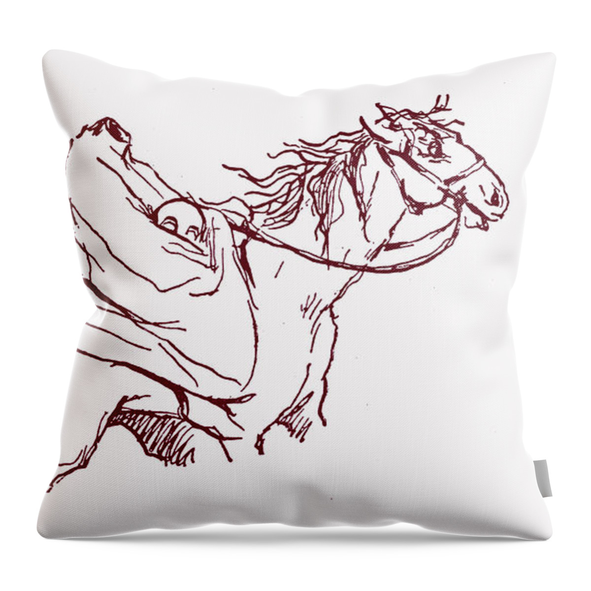 The Legend Throw Pillow featuring the painting A Scene From The Legend Of Sleepy Hollow by Frances Brundage