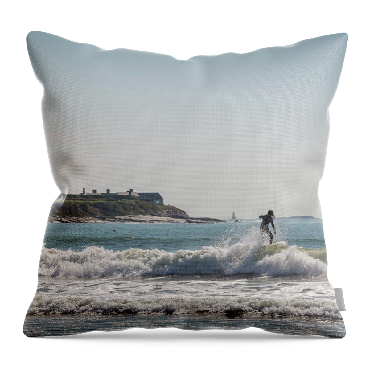 Surfer Throw Pillow featuring the photograph A surfer by Agnes Caruso