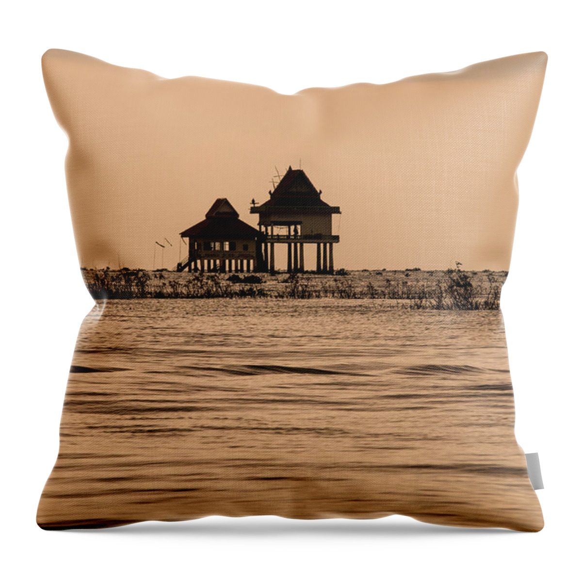 Tranquility Throw Pillow featuring the photograph A Temple On The Water by Matt Davies Noseyfly@yahoo.com