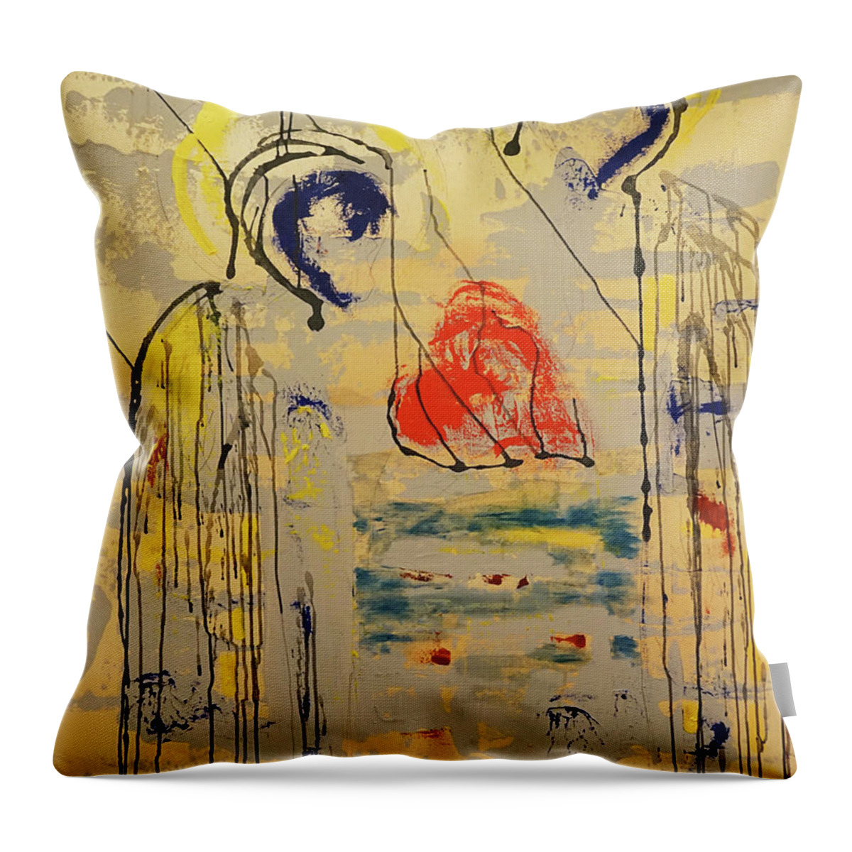 Heart Throw Pillow featuring the mixed media A thousand miles of sand and sea by Giorgio Tuscani