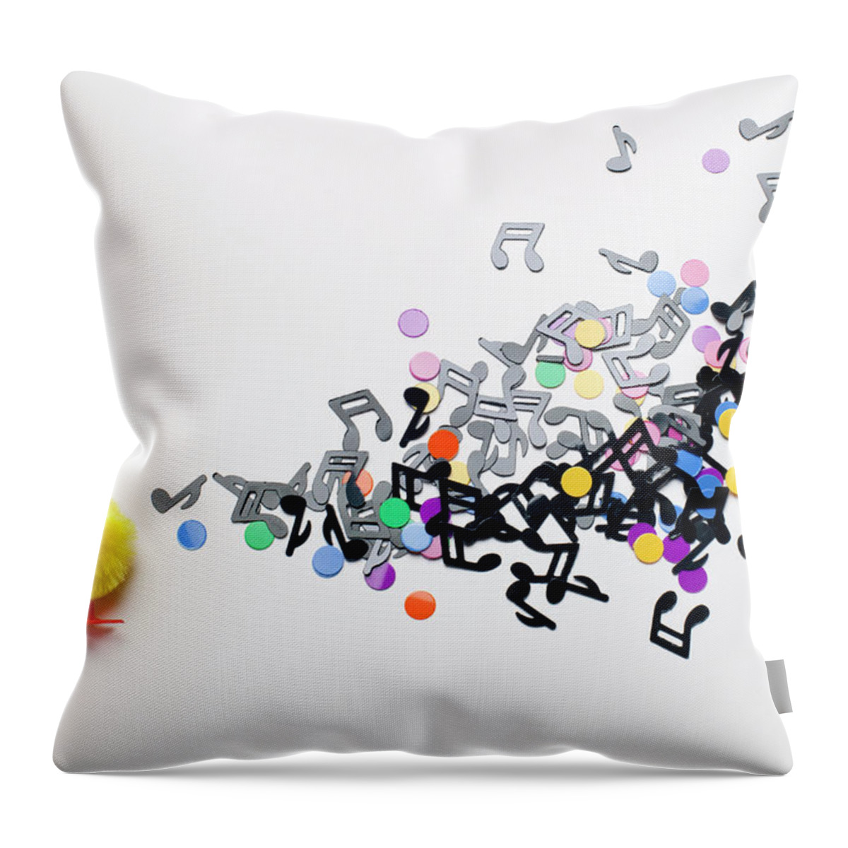 Individuality Throw Pillow featuring the photograph A Toy Easter Chick Next To A Group Of by Larry Washburn
