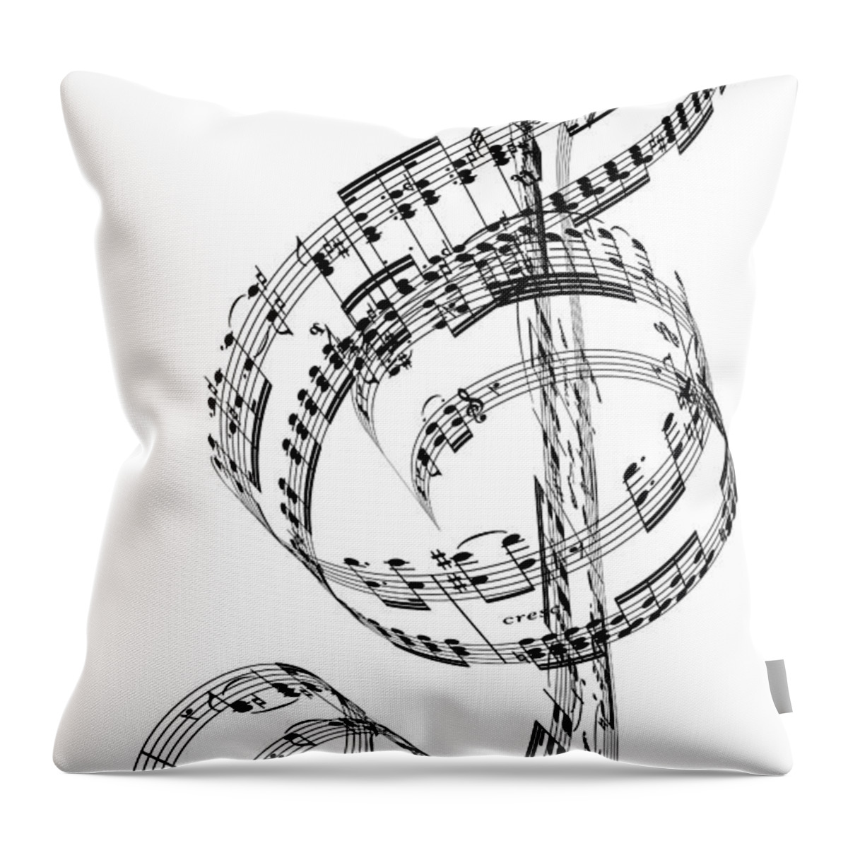 Sheet Music Throw Pillow featuring the digital art A Treble Clef Made From Beethovens by Ian Mckinnell