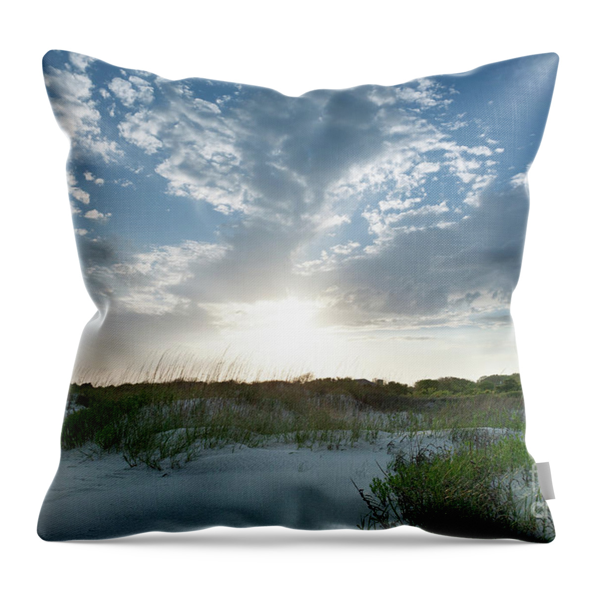 Beach Throw Pillow featuring the photograph A Walk Along the Beach - Sullivan's Island South Carolina by Dale Powell