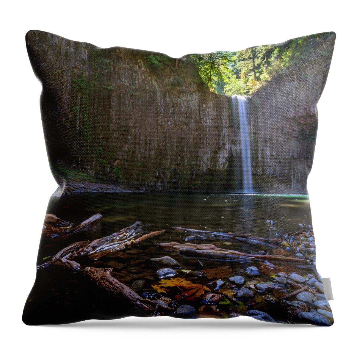 Abiqua Falls Throw Pillow featuring the photograph Abiqua Falls by Catherine Avilez