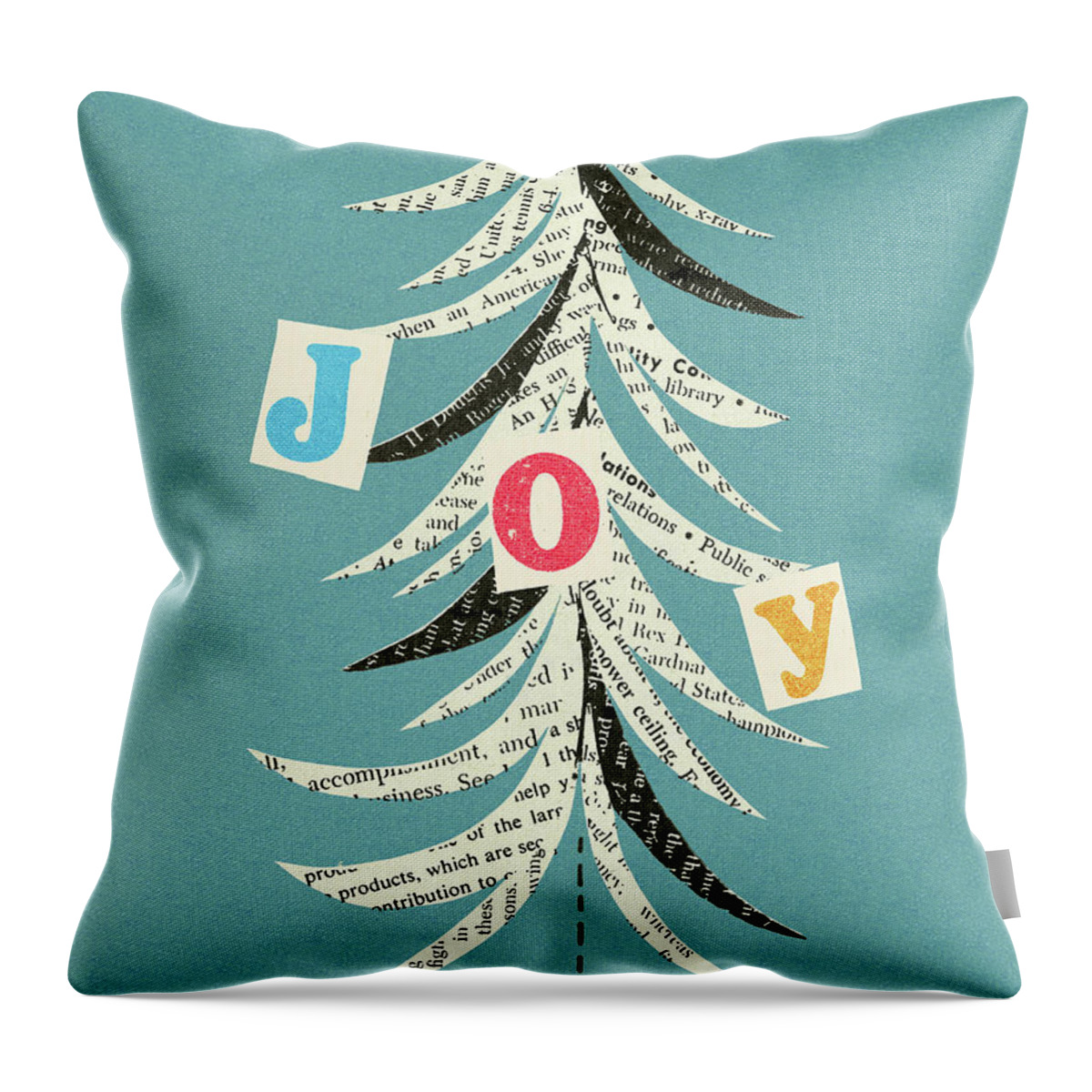 Abstract Throw Pillow featuring the drawing Absract Christmas Tree by CSA Images