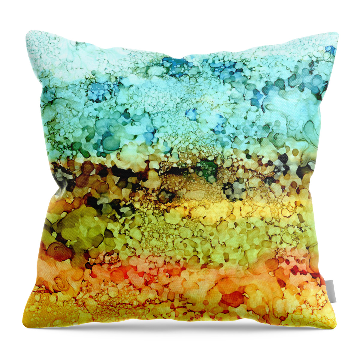 Abstract Throw Pillow featuring the painting Abstract 35 by Lucie Dumas