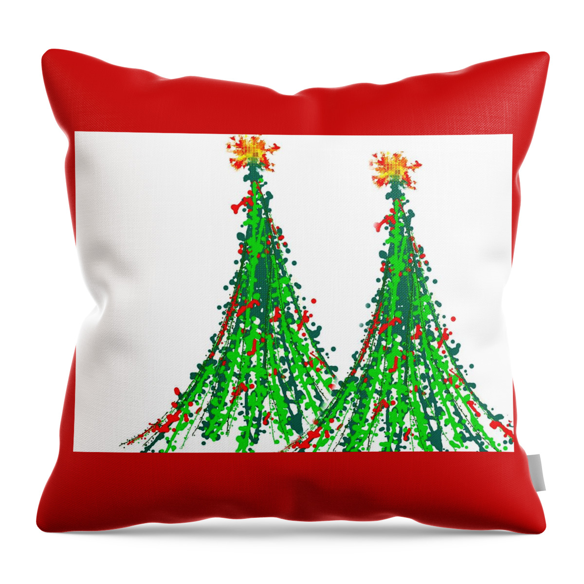 Abstract Throw Pillow featuring the painting Abstract Christmas by Barbara Chichester