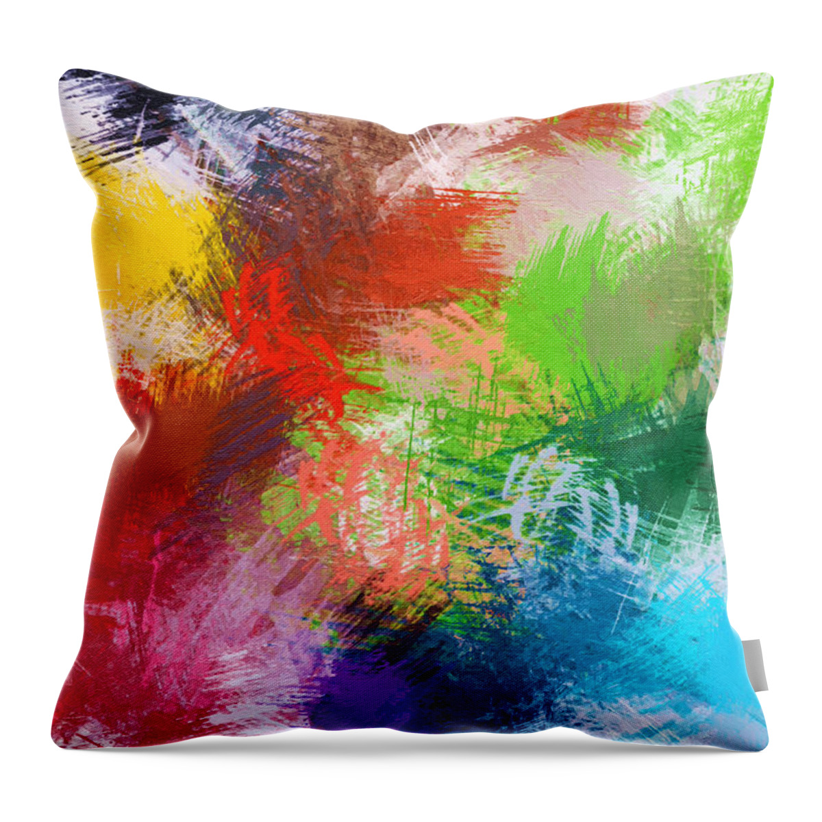 Abstract Throw Pillow featuring the painting Abstract Expressionism - DWP2097901 by Dean Wittle