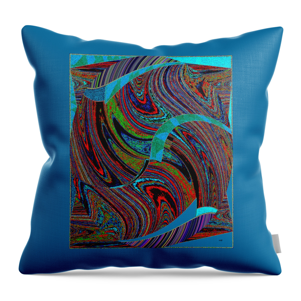 Hoopla Throw Pillow featuring the digital art Abstract Hoopla by Will Borden
