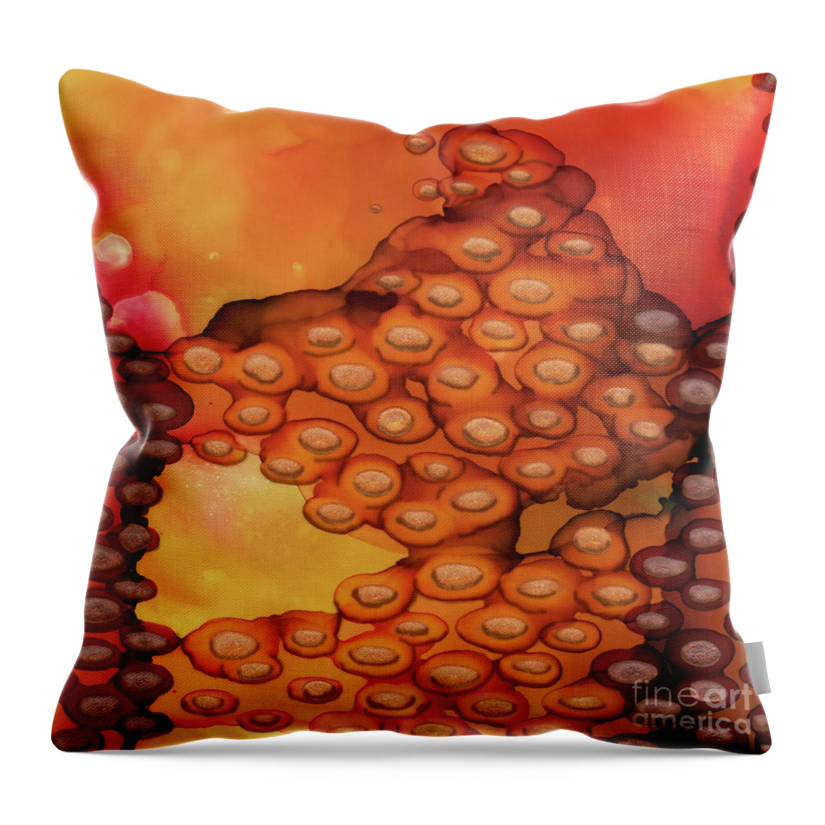 Abstract Throw Pillow featuring the painting Abstract Ink 15 by Amy E Fraser