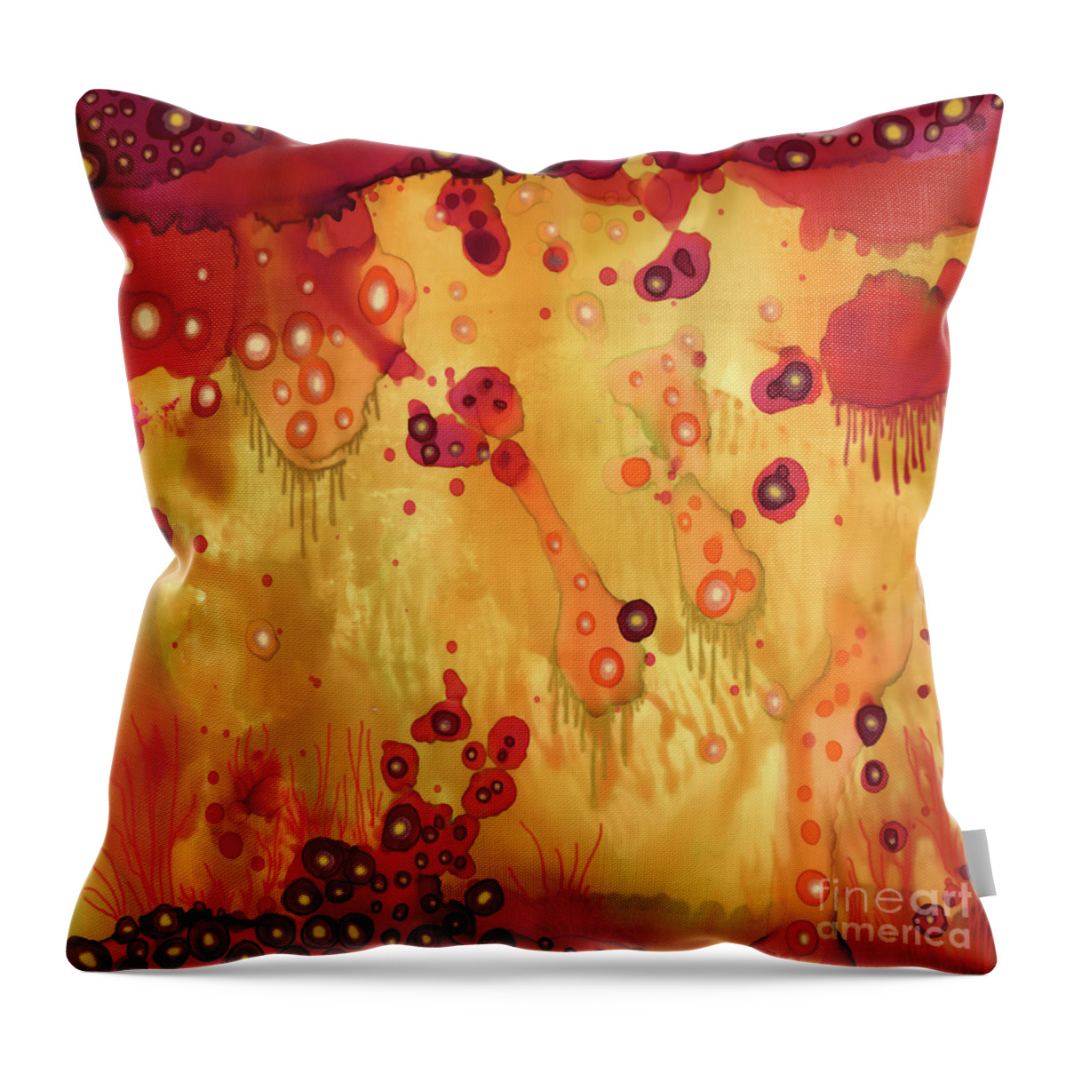 Abstract Throw Pillow featuring the painting Abstract Ink 27 by Amy E Fraser