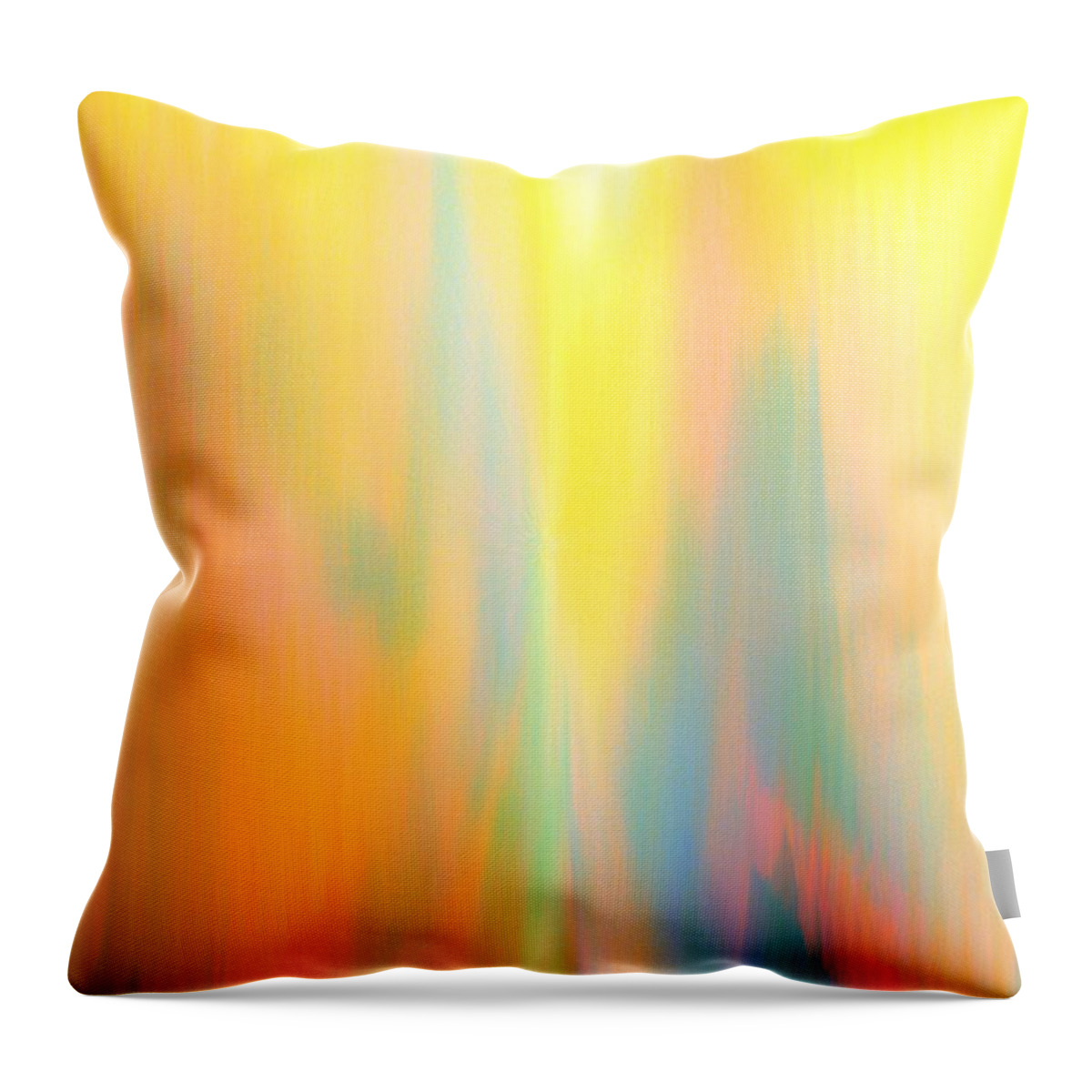Yellow Throw Pillow featuring the digital art Yellow Abstract Landscape by Itsonlythemoon