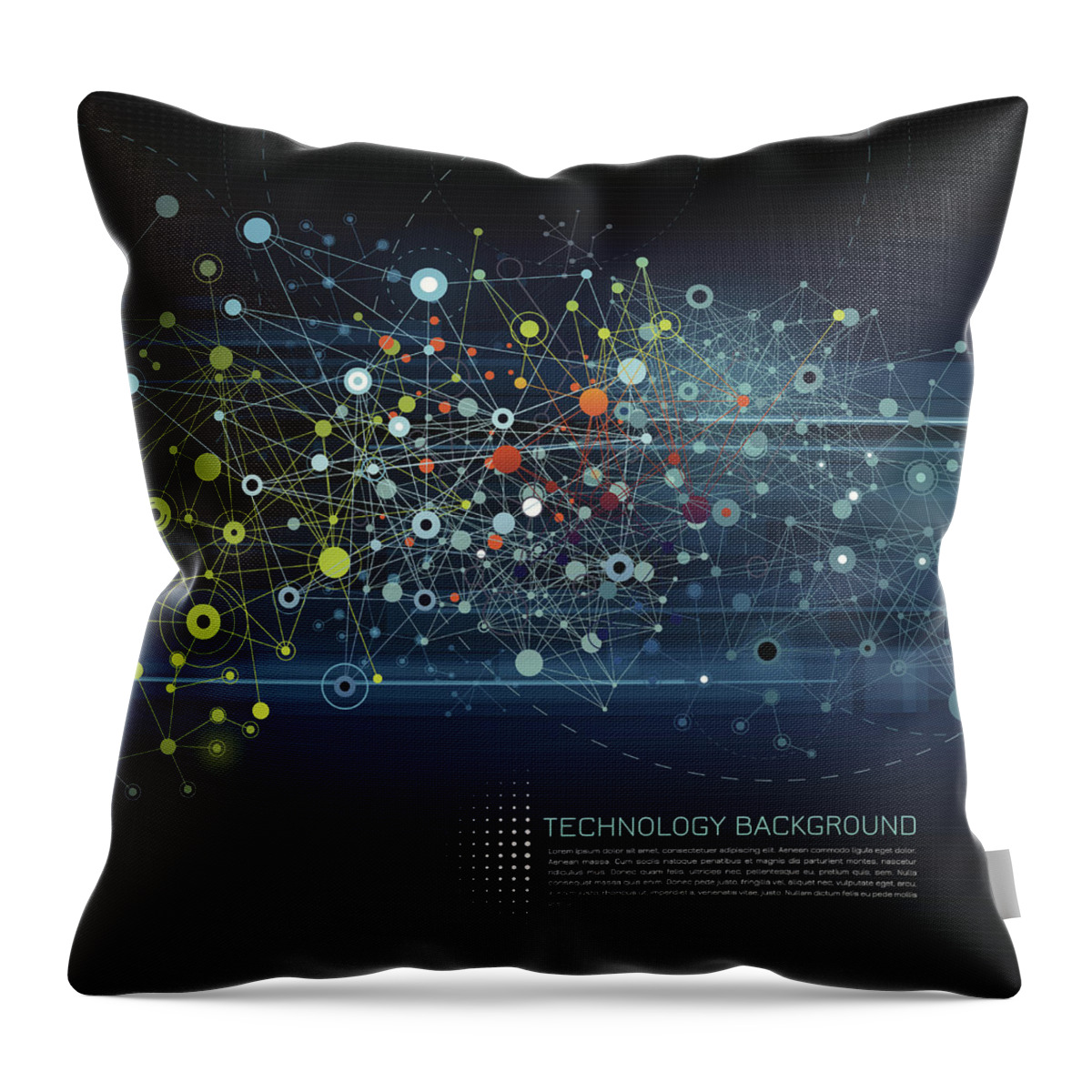 Internet Throw Pillow featuring the photograph Abstract Network Background by Af-studio