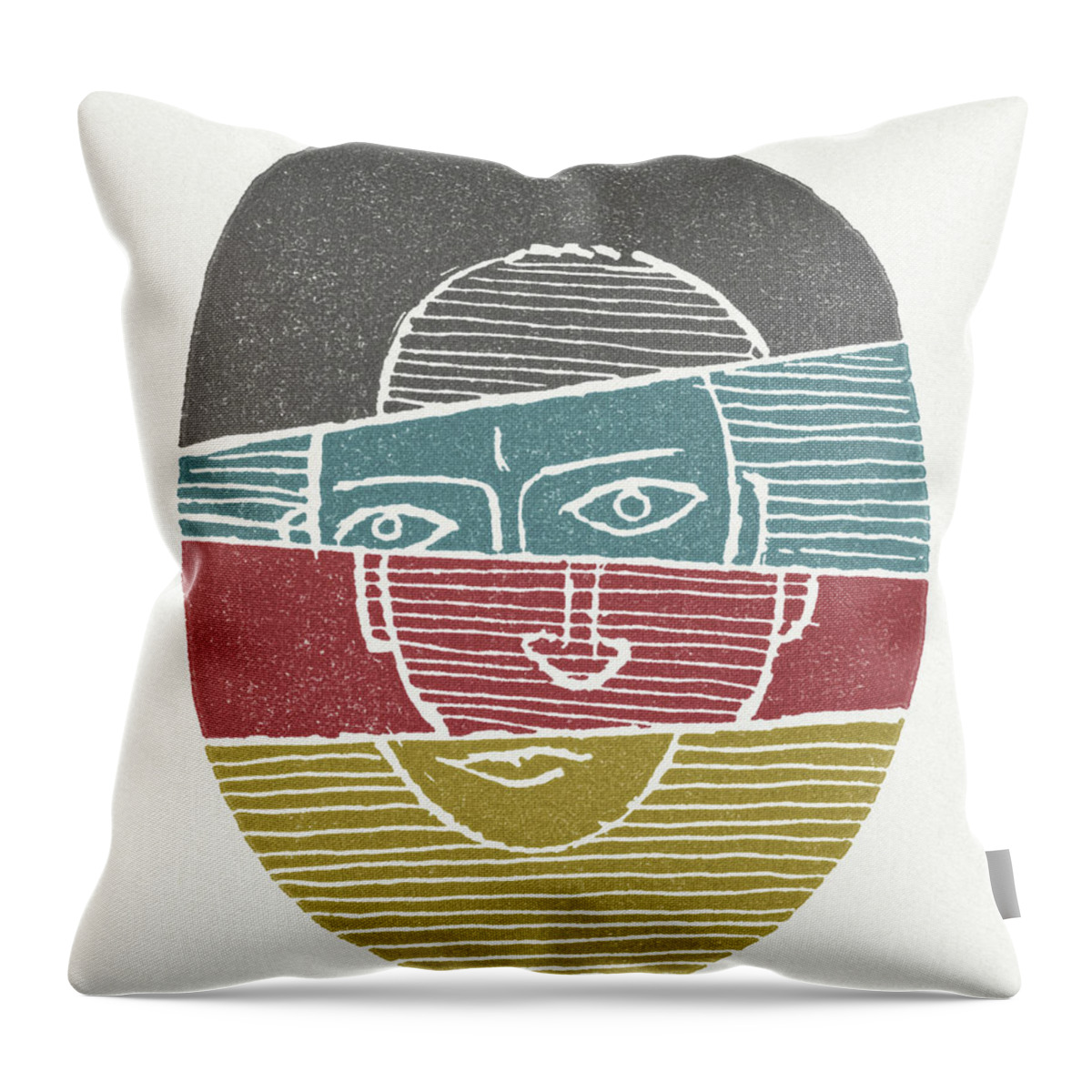 Abstract Throw Pillow featuring the drawing Abstract Portrait by CSA Images