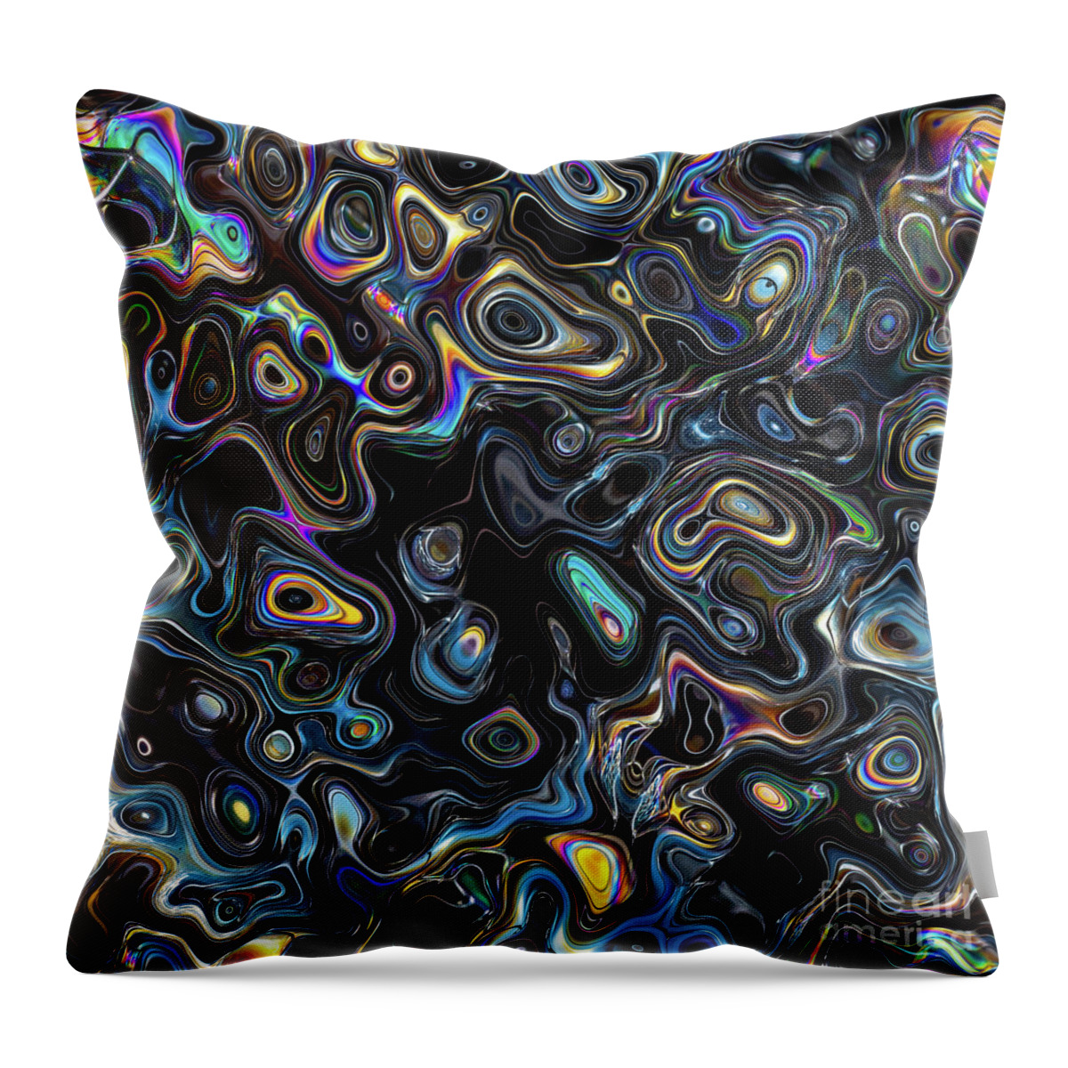 Psychedelic Throw Pillow featuring the digital art Abstract Psychedelic Pattern by Phil Perkins