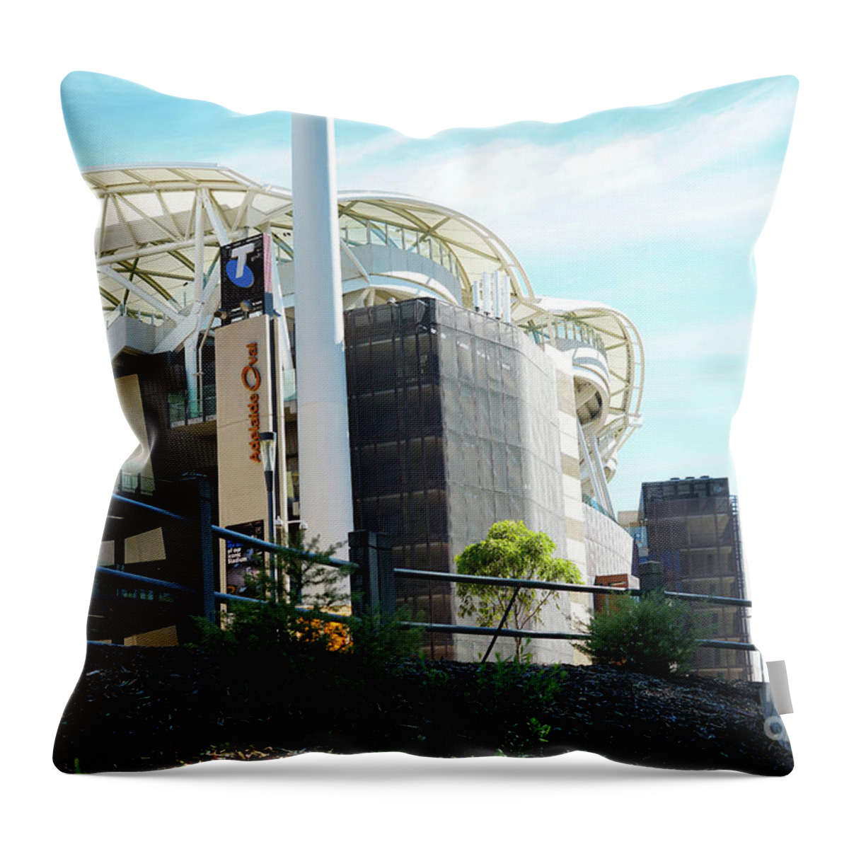 Adelaide Throw Pillow featuring the photograph Adelaide Oval Stadium, South Australia. by Milleflore Images
