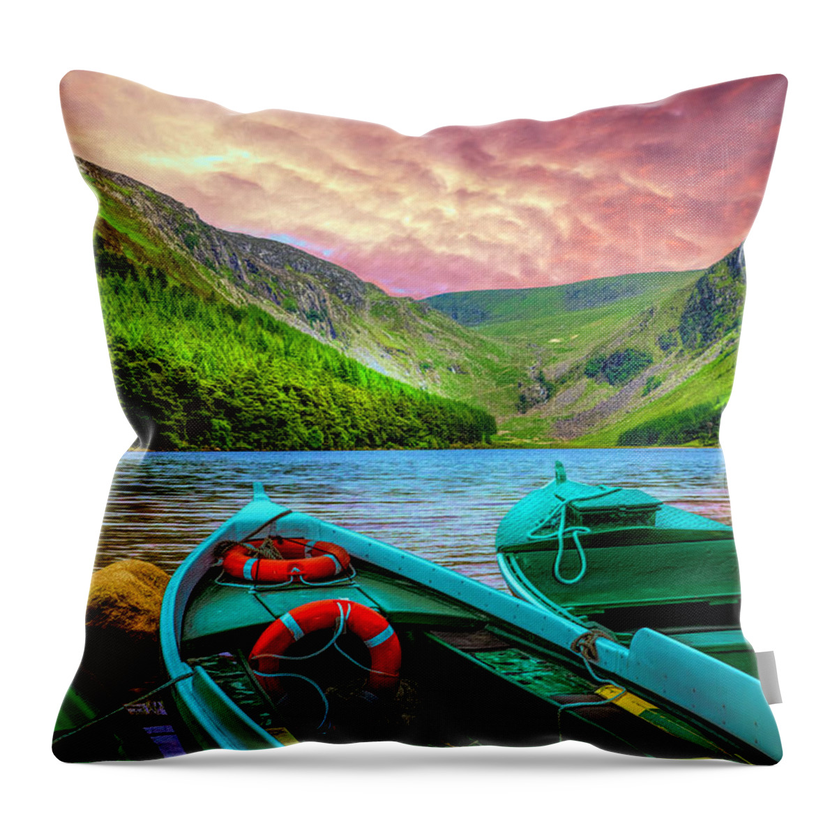 Boats Throw Pillow featuring the photograph Admiring the Beauty by Debra and Dave Vanderlaan