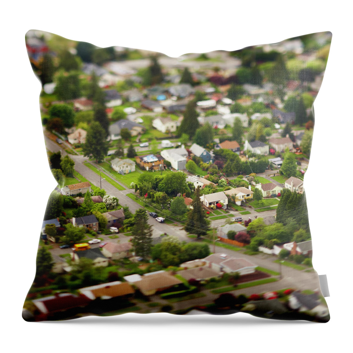 Suburb Throw Pillow featuring the photograph Aerial by Thomas Northcut