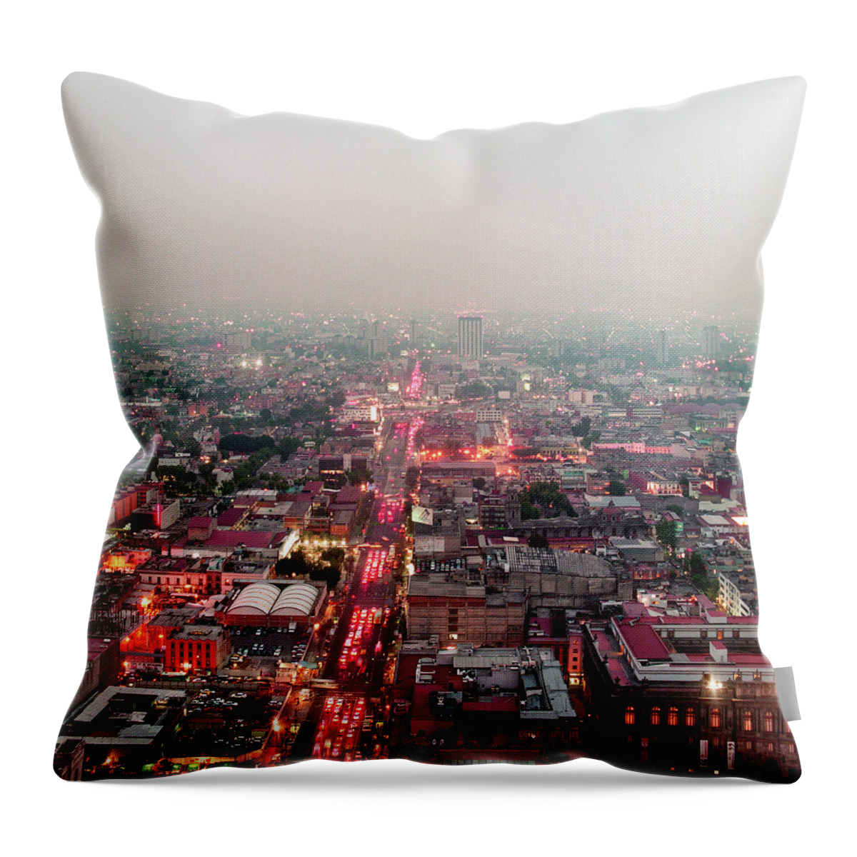 Mexico City Throw Pillow featuring the photograph Aerial View Of Mexico City by Jasper James