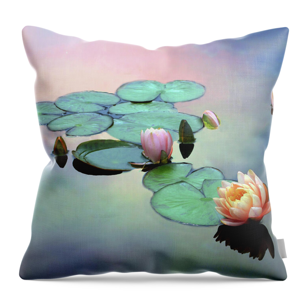 Lilies Throw Pillow featuring the photograph Afloat by Jessica Jenney