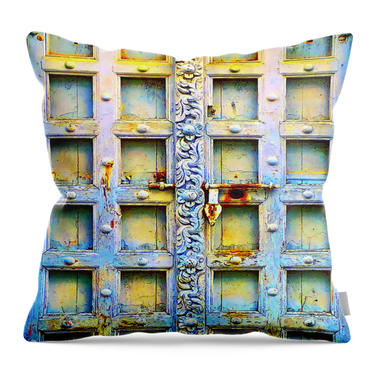 Door Throw Pillow featuring the photograph African Blue by Dominic Piperata