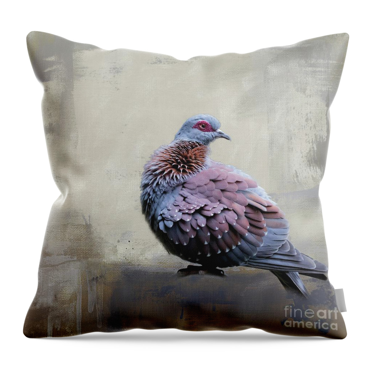 Speckled Pigeon Throw Pillow featuring the photograph African Rock Pigeon by Eva Lechner
