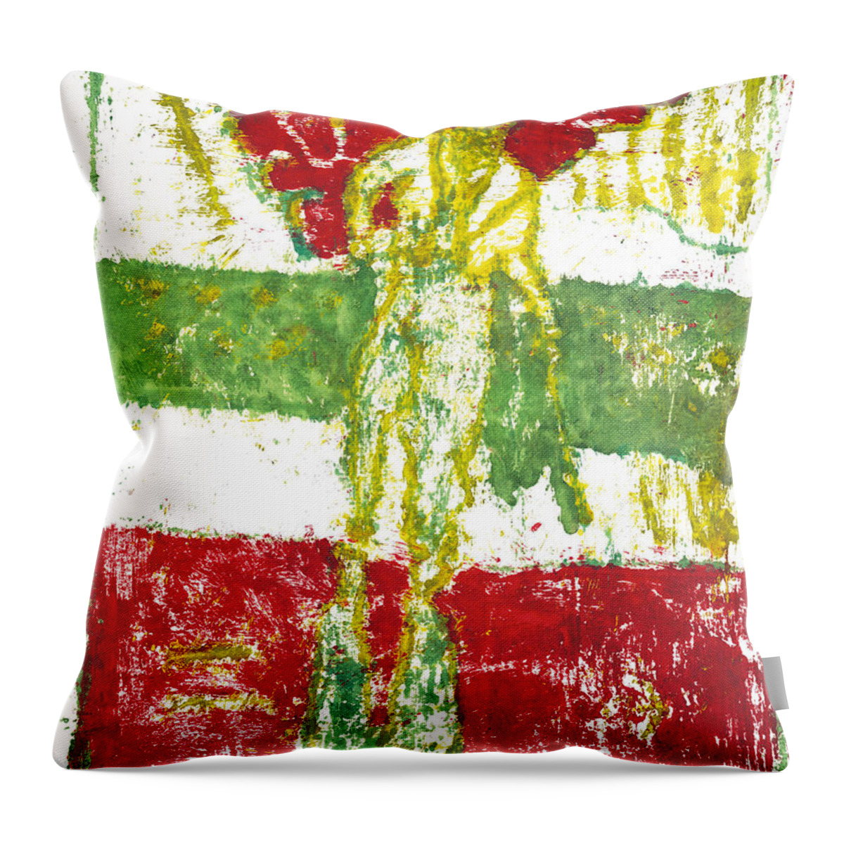 Painting Throw Pillow featuring the painting After Billy Childish Painting OTD 24 by Edgeworth Johnstone