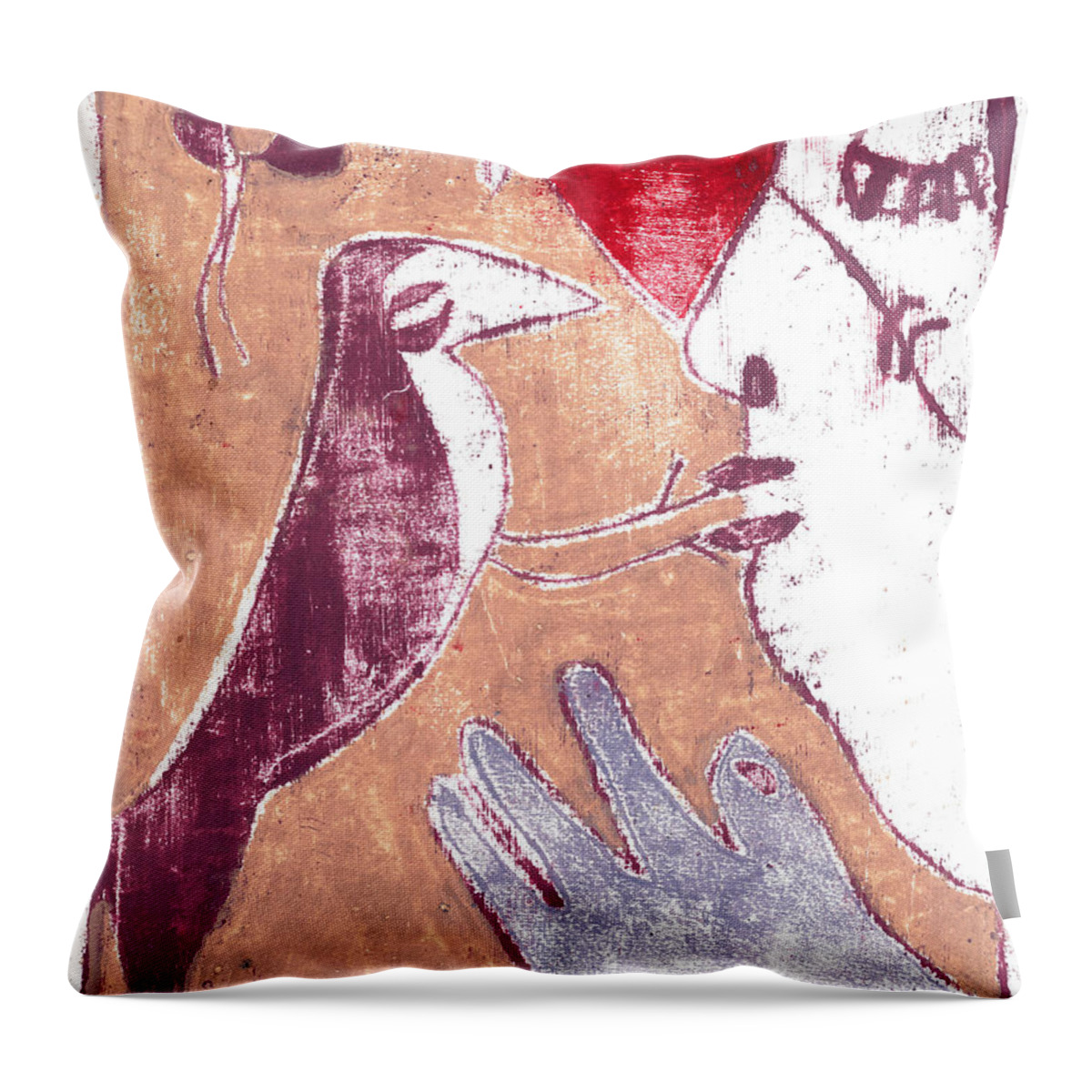 Colorful Throw Pillow featuring the painting Heckel's Horse Jr. Oil TD Painting 15 by Edgeworth Johnstone