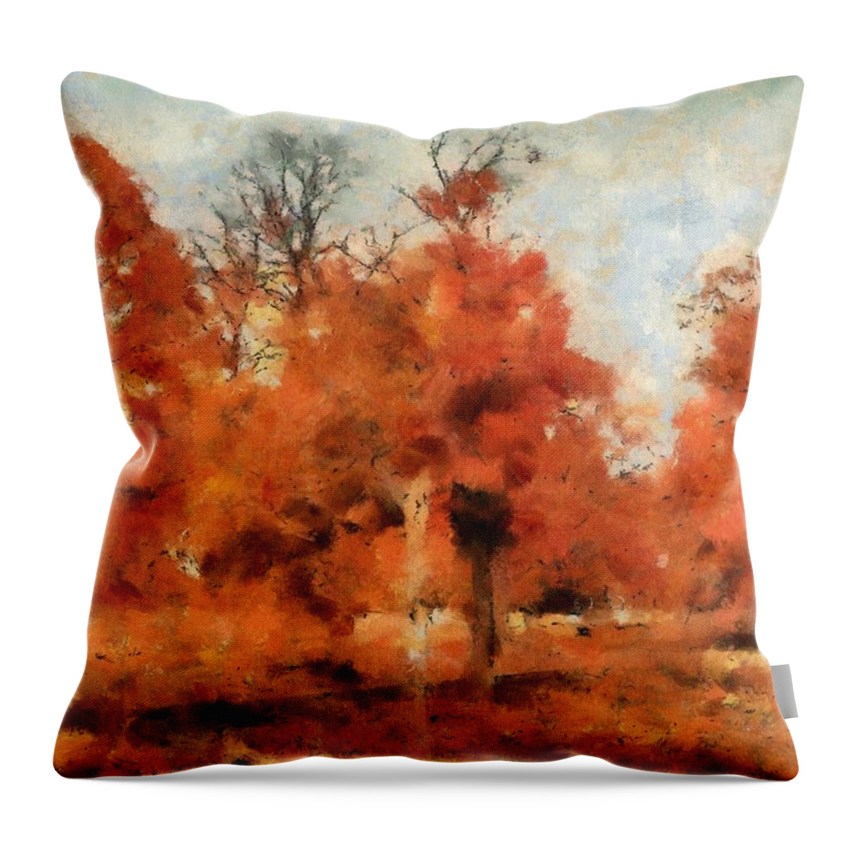 Fall Throw Pillow featuring the mixed media Afternoon in the Cemetery I by Christopher Reed