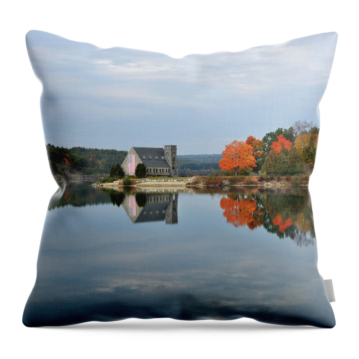 Autumn Throw Pillow featuring the photograph Afternoon Reflection at Wachusett Reservoir by Luke Moore