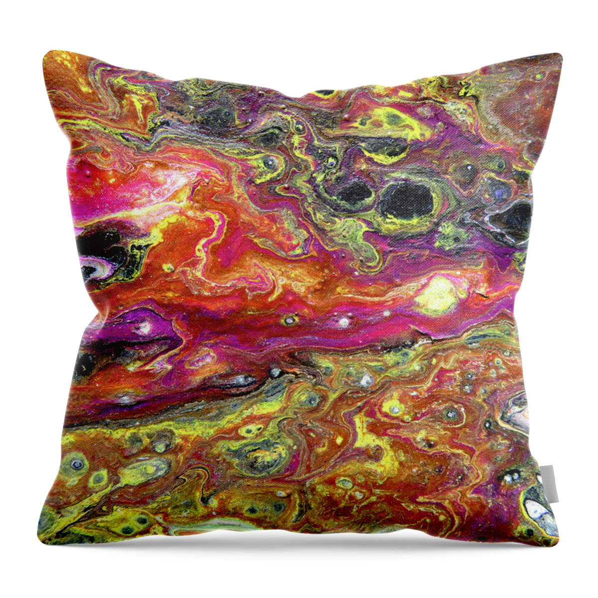 Agate Throw Pillow featuring the mixed media Agate Cosmos Abstract by Marie Jamieson