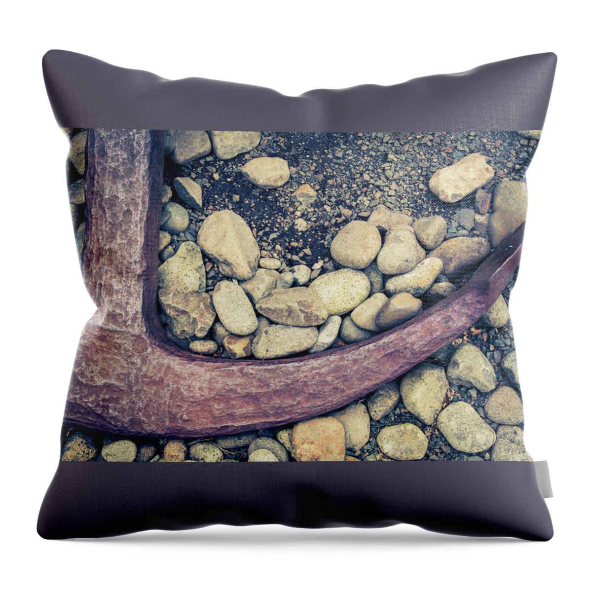 Astoria Throw Pillow featuring the photograph Aged Anchor by Catherine Avilez