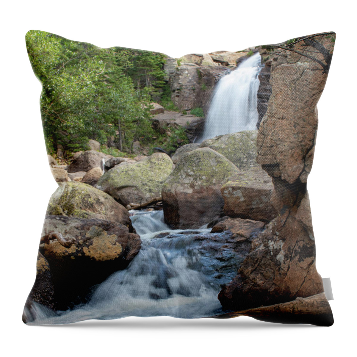 Colorado Throw Pillow featuring the photograph Alberta Falls by Julia McHugh