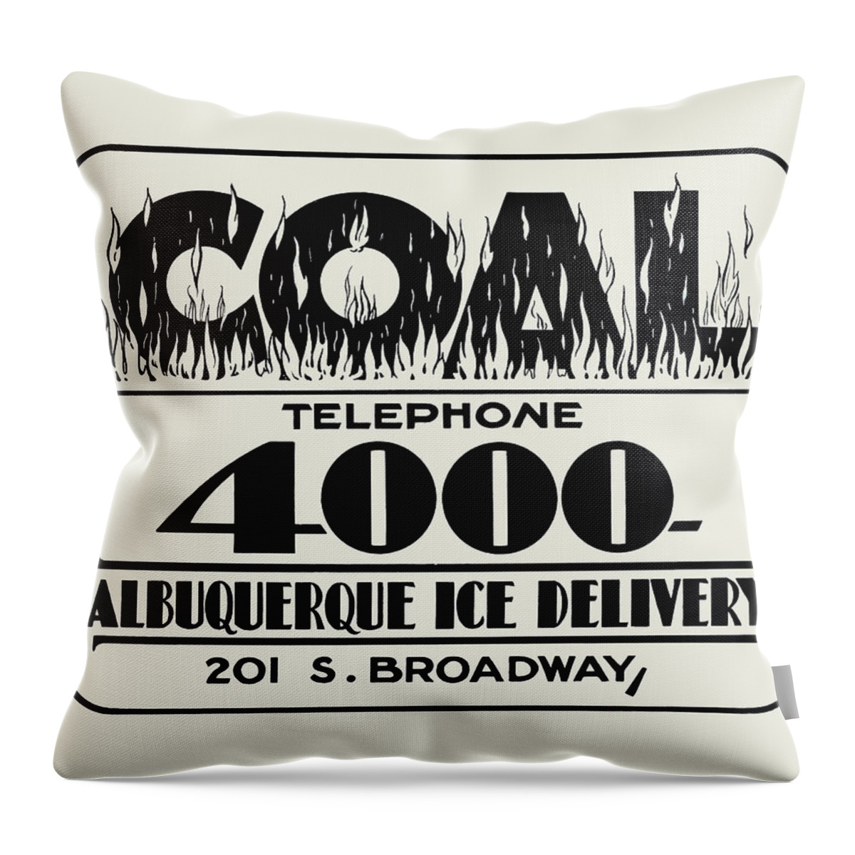 Coal Throw Pillow featuring the painting Albuquerque Ice Delivery Coal/Ice by Edgar Church