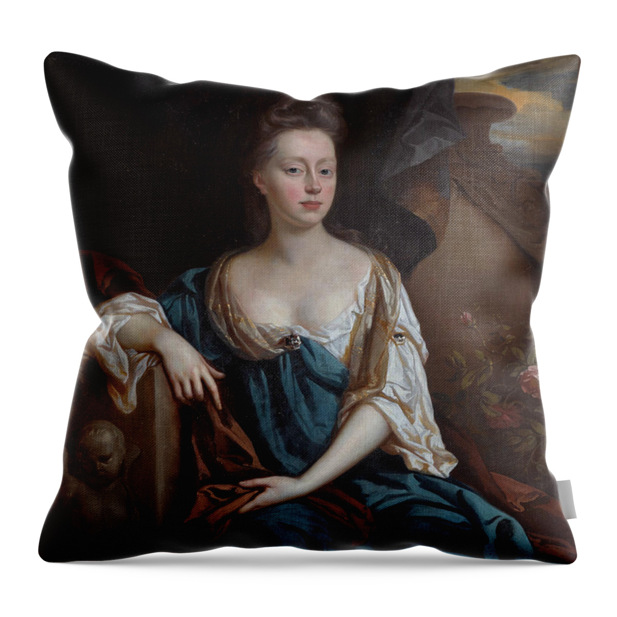 17th Century Art Throw Pillow featuring the painting Alice Brownlow by John Riley