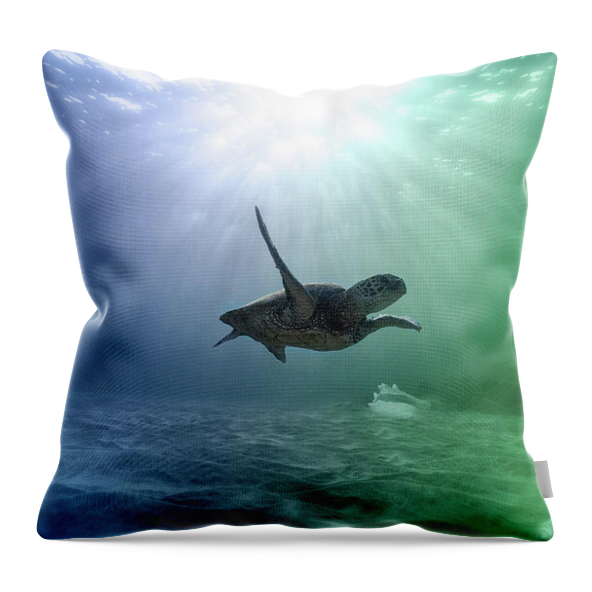 Underwater Throw Pillow featuring the photograph All Alone But Oh So Happy by Johanna Hurmerinta