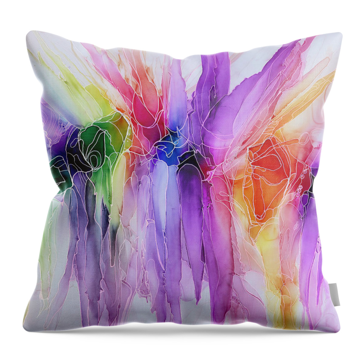 Alcohol Throw Pillow featuring the painting All Colors Lead to ... ? by KC Pollak