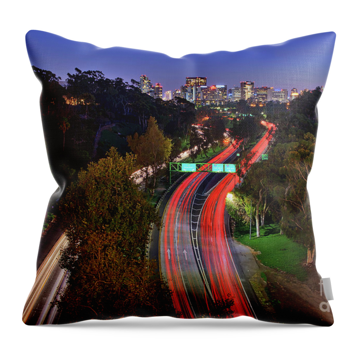 163 Highway Throw Pillow featuring the photograph All Roads Lead to Americas Finest City by Sam Antonio