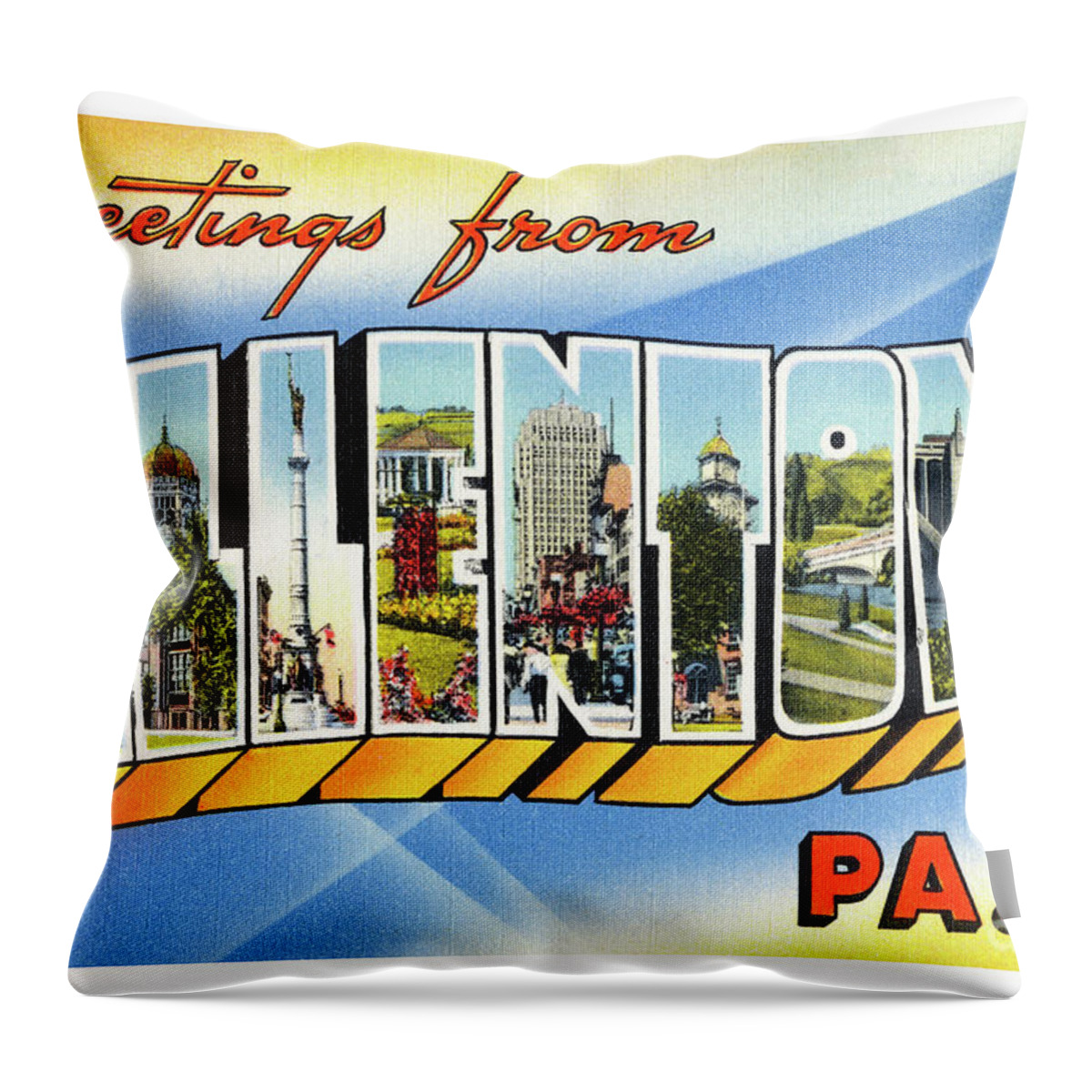 Allentown Throw Pillow featuring the photograph Allentown Greetings by Mark Miller