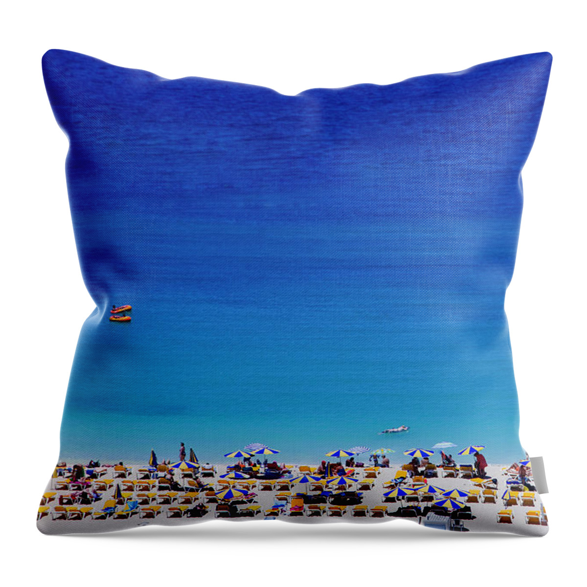People Throw Pillow featuring the photograph Amadores Beach by Alex Bramwell